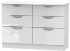 Camden White Gloss 6 Drawer Midi Chest