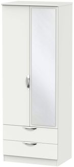 Camden Grey 2 Door Tall Combi Wardrobe - 1 Mirror