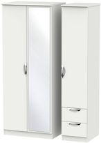 Camden Grey 3 Door Combi Wardrobe - 1 Mirror and RHF 2 Drawers