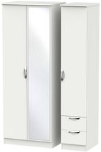 Camden Grey 3 Door Tall Combi Wardrobe - 1 Mirror and RHF 2 Drawers
