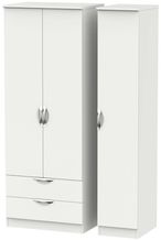 Camden Grey 3 Door Tall Triple Wardrobe - LHF 2 Drawers