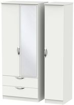 Camden Grey 3 Door Combi Wardrobe - 1 Mirror and LHF 2 Drawers
