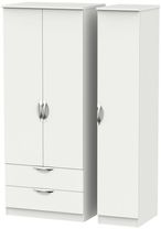 Camden Grey 3 Door Triple Wardrobe - LHF 2 Drawers