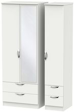 Camden Grey 3 Door Tall Combi Wardrobe - 1 Mirror