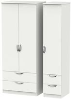 Camden Grey 3 Door Triple Wardrobe - 4 Drawers