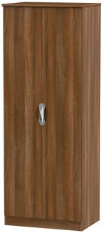 Camden Walnut Effect 2 Door Plain Tall Wardrobe