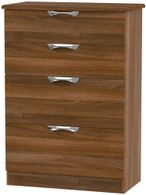 Camden Walnut Effect 4 Drawer Deep Chest