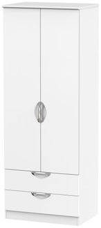 Camden White Matt 2 Door 2 Drawer Tall Wardrobe