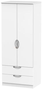 Camden White Matt 2 Door 2 Drawer Double Wardrobe