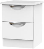 Camden White Matt 2 Drawer Bedside Cabinet