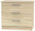 Contrast Oak Effect 3 Drawer Small Chest