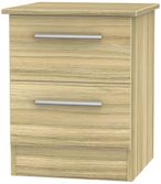 Contrast Modern Oak 2 Drawer Bedside Cabinet