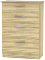 Contrast Modern Oak 4 Drawer Deep Chest