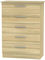 Contrast Modern Oak 5 Drawer Chest