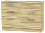 Contrast Modern Oak 6 Drawer Midi Chest