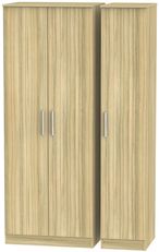 Contrast Modern Oak 3 Door Tall Triple Wardrobe