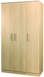 Contrast Elm Wood 3 Door Tall Triple Wardrobe