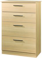Contrast Elm Wood 4 Drawer Deep Chest