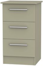 Contrast Mushroom 3 Drawer Bedside Cabinet