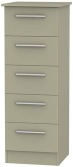 Contrast Mushroom 5 Drawer Narrow Chest