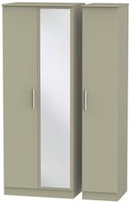 Contrast Mushroom 3 Door Triple Wardrobe - 1 Mirror