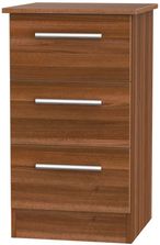 Contrast Noche Walnut 3 Drawer Bedside Cabinet