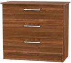 Contrast Noche Walnut 3 Drawer Small Chest