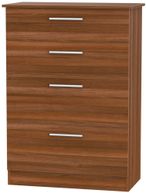 Contrast Noche Walnut 4 Drawer Deep Chest