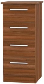 Contrast Noche Walnut 4 Drawer Narrow Chest