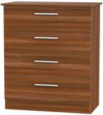 Contrast Noche Walnut 4 Drawer Chest