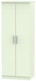 Contrast Cream 2 Door Plain Tall Wardrobe