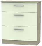 Contrast Cream and Mushroom 3 Drawer Deep Chest