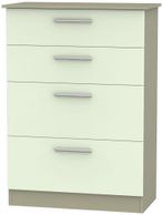Contrast Cream and Mushroom 4 Drawer Deep Chest
