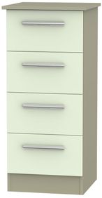 Contrast Cream and Mushroom 4 Drawer Narrow Chest
