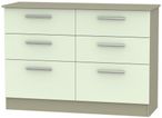 Contrast Cream and Mushroom 6 Drawer Midi Chest