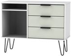 Hong Kong Cashmere and White 95cm TV Unit with Hairpin Legs