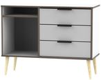 Hong Kong Grey and White 95cm TV Unit with Wooden Legs