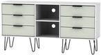 Hong Kong Cashmere and White 150cm TV Unit with Hairpin Legs