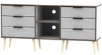 Hong Kong Grey and White 150cm TV Unit with Wooden Legs