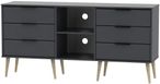 Hong Kong Graphite 150cm TV Unit with Natural Wooden Legs