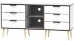 Hong Kong White 150cm TV Unit with Wooden Legs