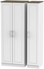 Kent White and Oak 3 Door Tall Triple Wardrobe