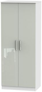 Knightsbridge Cashmere Gloss and White 2 Door Plain Wardrobe