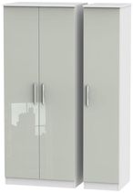 Knightsbridge Cashmere Gloss and White 3 Door Triple Wardrobe