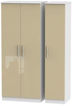 Knightsbridge Mushroom and White 3 Door Triple Wardrobe