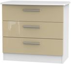 Knightsbridge Mushroom and White 3 Drawer Small Chest