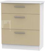 Knightsbridge Mushroom and White 3 Drawer Deep Chest