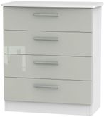 Knightsbridge Cashmere Gloss and White 4 Drawer Chest