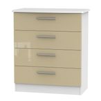 Knightsbridge Mushroom and White 4 Drawer Chest
