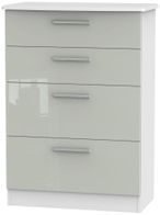 Knightsbridge Cashmere Gloss and White 4 Drawer Deep Chest